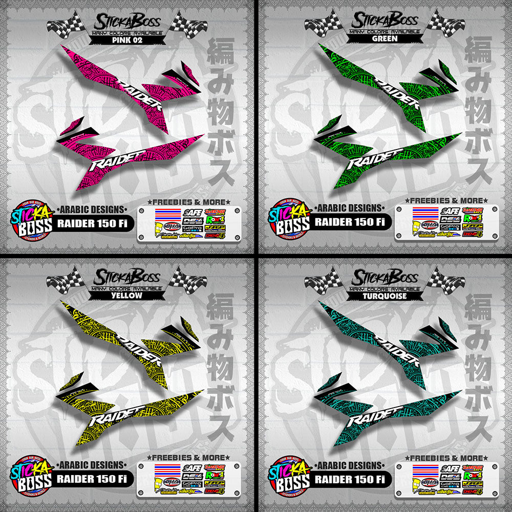RAIDER 150 Fi DECALS ( ARABIC DESIGNS )【WITH FREEBIES】