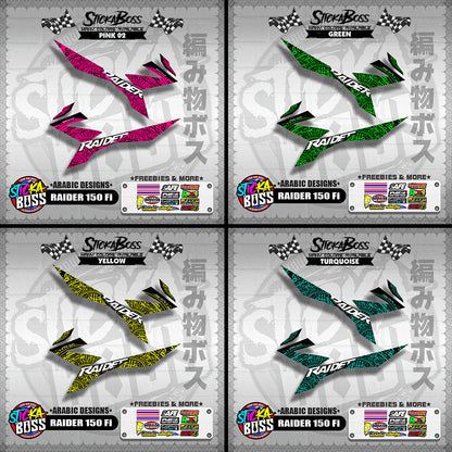 RAIDER 150 Fi DECALS ( ARABIC DESIGNS )【WITH FREEBIES】