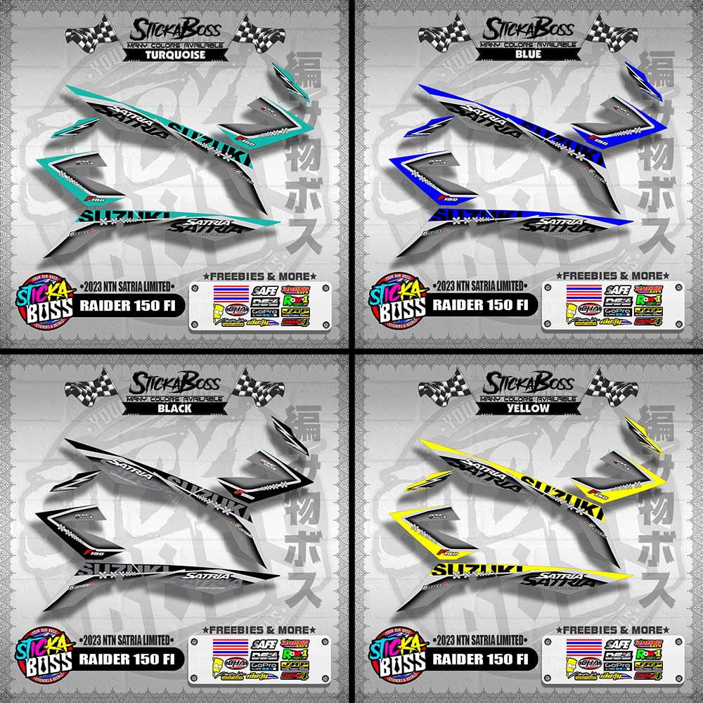 RAIDER 150 FI DECALS ( 2023 NTN SATRIA LIMITED )【WITH FREEBIES】