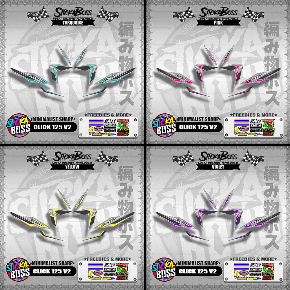 CLICK 125 V2 DECALS ( MINIMALIST SHARP )【WITH FREEBIES】