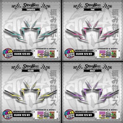 CLICK 125 V2 DECALS ( MINIMALIST SHARP )【WITH FREEBIES】
