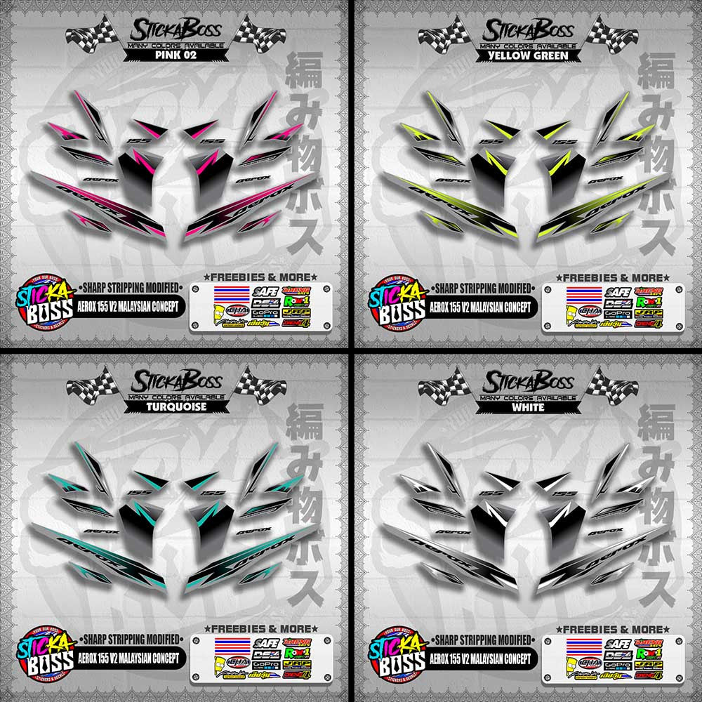 AEROX 155 V2 MALAYSIAN CONCEPT DECALS ( SHARP STRIPPING MODIFIED )【WITH FREEBIES】
