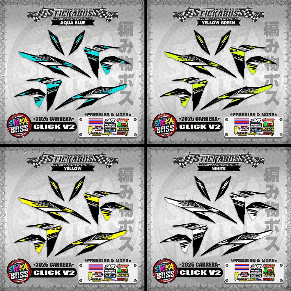CLICK V2 STICKER DECALS ( 2025 CARRERA )【WITH FREEBIES】