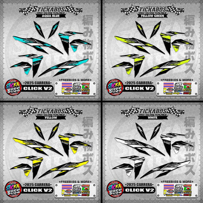 CLICK V2 STICKER DECALS ( 2025 CARRERA )【WITH FREEBIES】