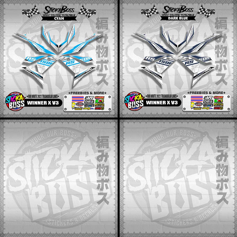WINNER X V3 DECALS ( FOR WHITE 2022 TRIANGULAR LINES )【WITH FREEBIES】