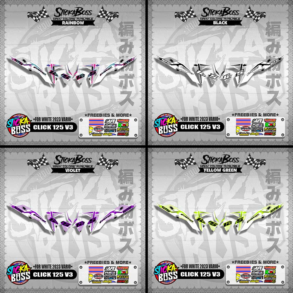 CLICK 125 V3 DECALS ( FOR WHITE 2023 VARIO )【WITH FREEBIES】