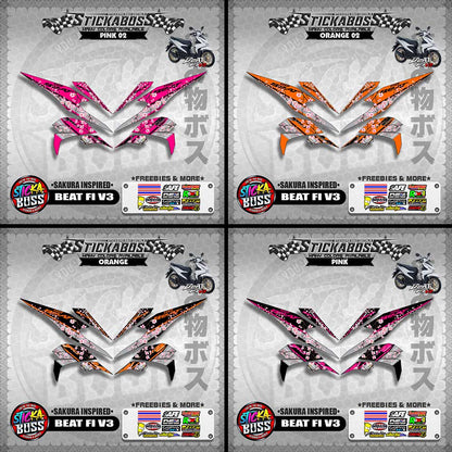 BEAT V3 STICKER DECALS ( SAKURA INSPIRED )【WITH FREEBIES】