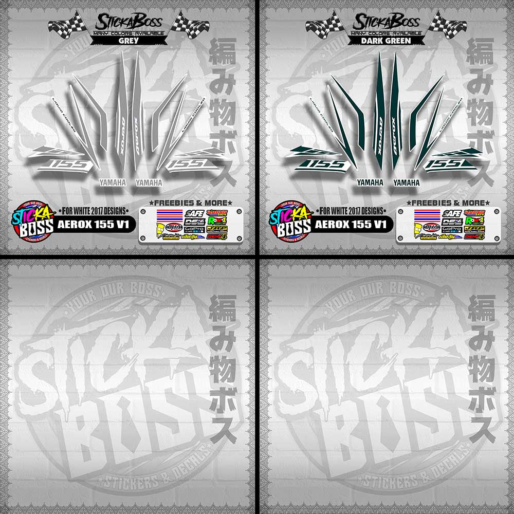 AEROX 155 V1 STOCK DECALS ( FOR WHITE 2017 DESIGNS ) 【WITH FREEBIES】