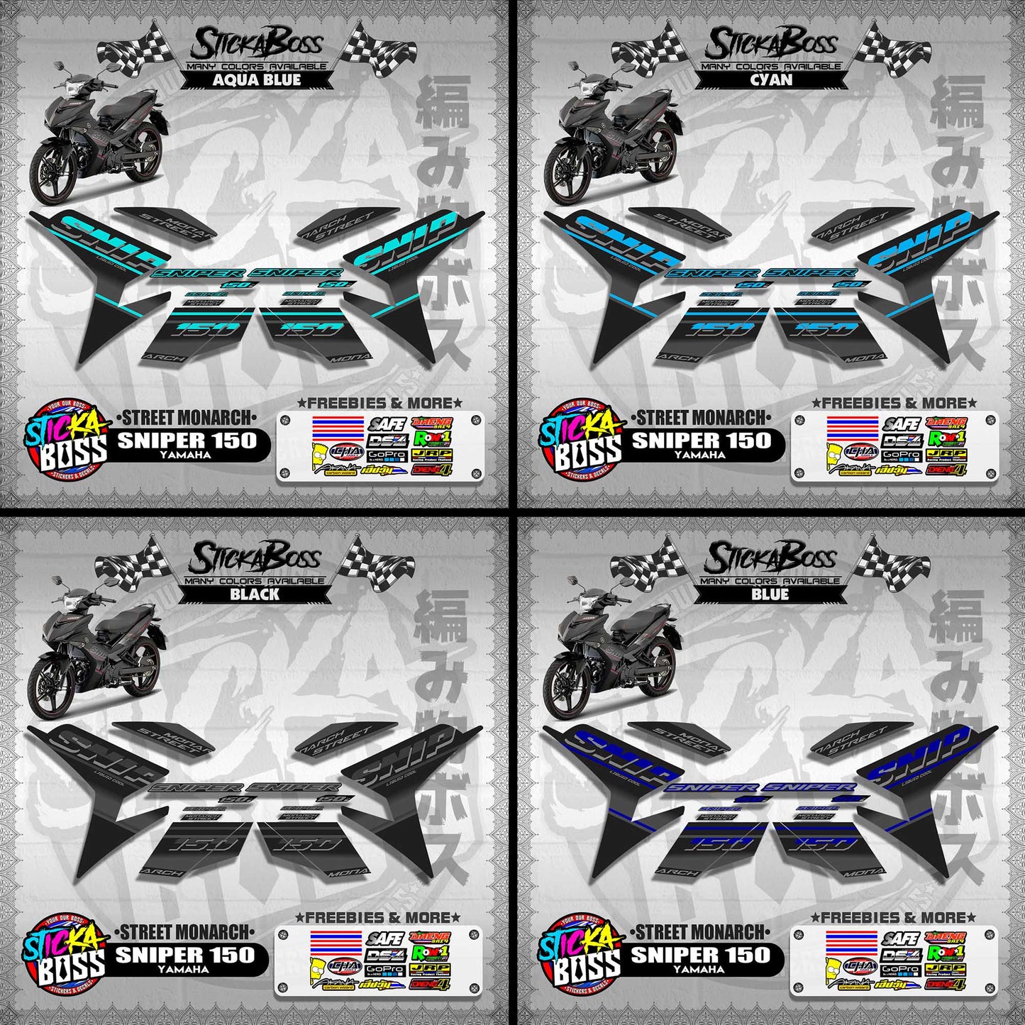SNIPER 150 DECALS ( STREET MONARCH )【WITH FREEBIES】