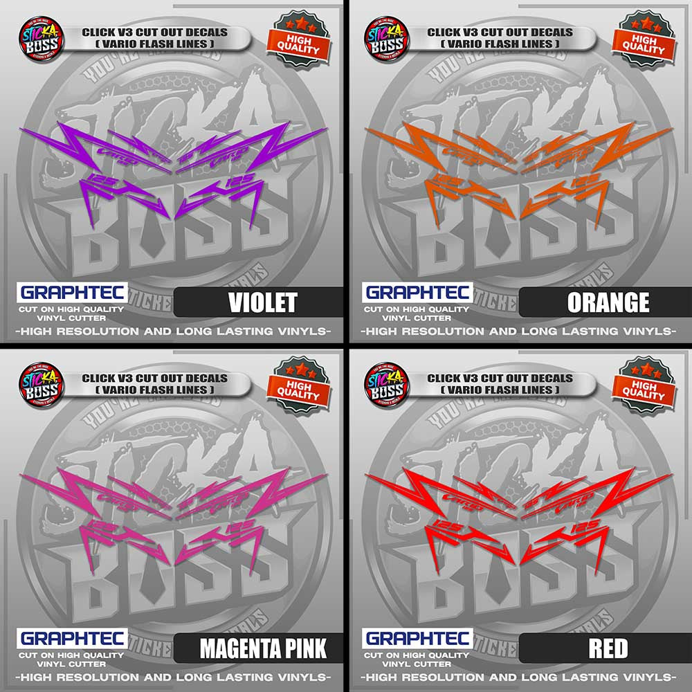 CLICK V3 CUT OUT DECALS ( VARIO FLASH LINES ) | VINYL WATERPROOF CUT-OUT STICKER DECALS