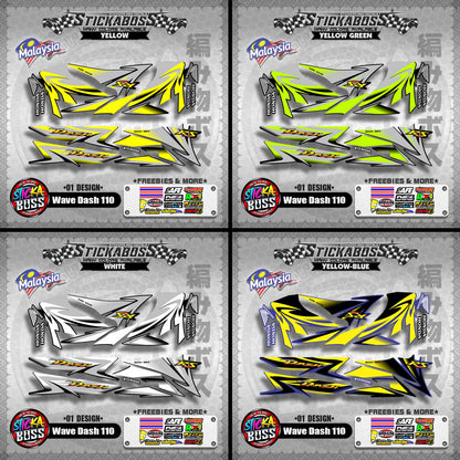 Honda Wave Dash 110 Malaysian Decals ( 01 Design ) Malaysia Concept【WITH FREEBIES】