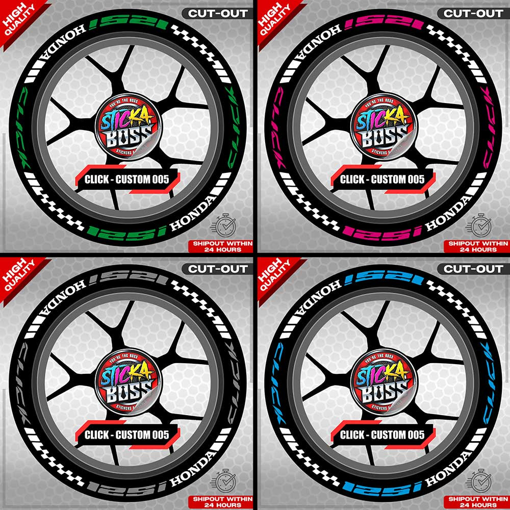 CLICK 125 / 150 / 160 MAGS STICKER SET  ( 2 MAGS ) - CUSTOM 005 | VINYL WATERPROOF CUT-OUT DECALS