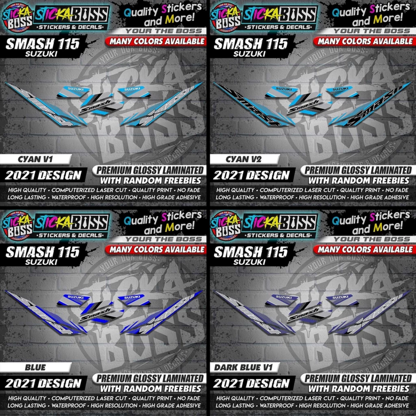 Suzuki Smash 115 Stock Decals ( 2021 DESIGN )【WITH FREEBIES】
