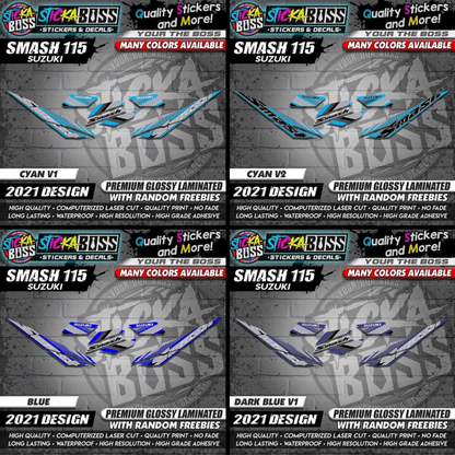 Suzuki Smash 115 Stock Decals ( 2021 DESIGN )【WITH FREEBIES】