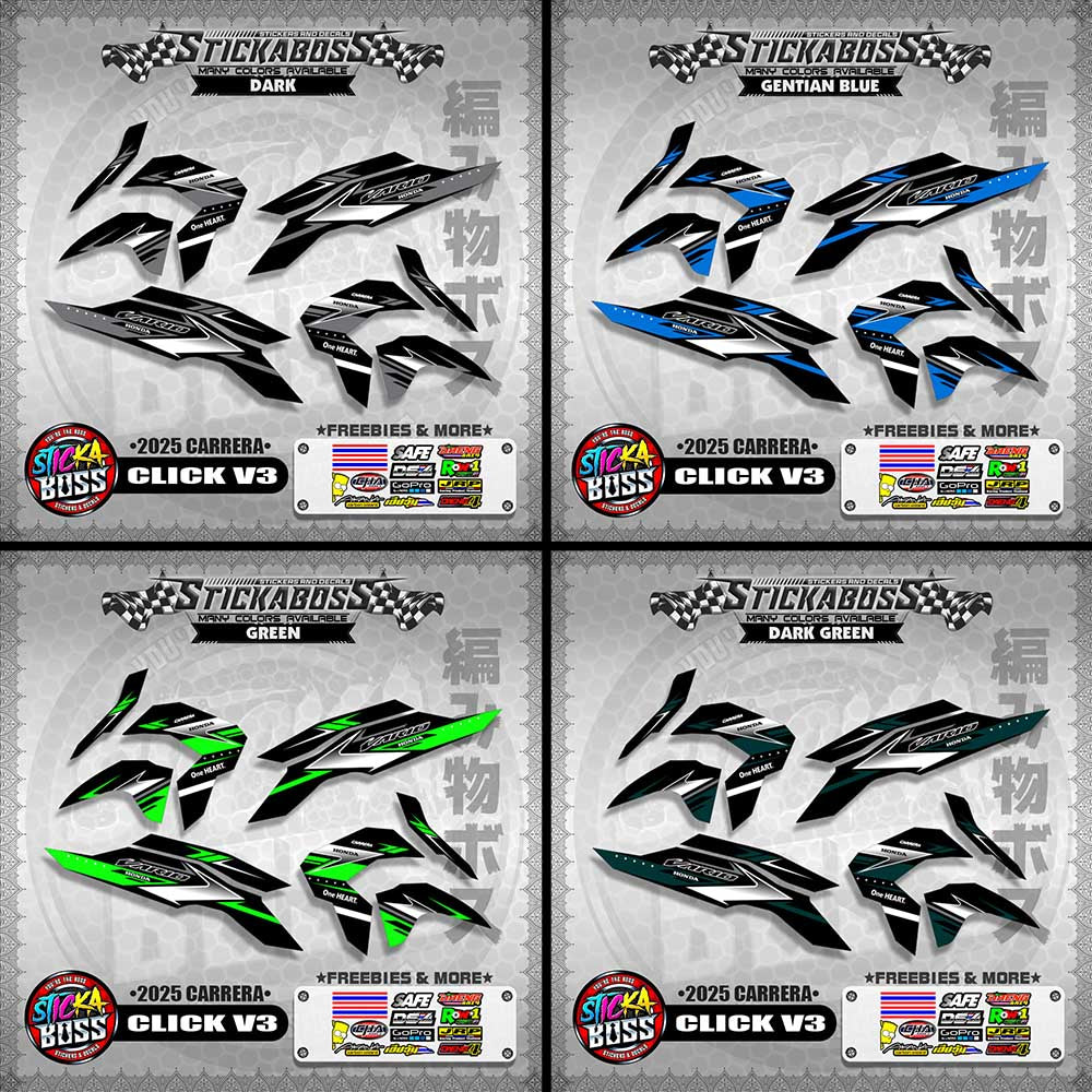 CLICK V3 STICKER DECALS ( 2025 CARRERA )【WITH FREEBIES】