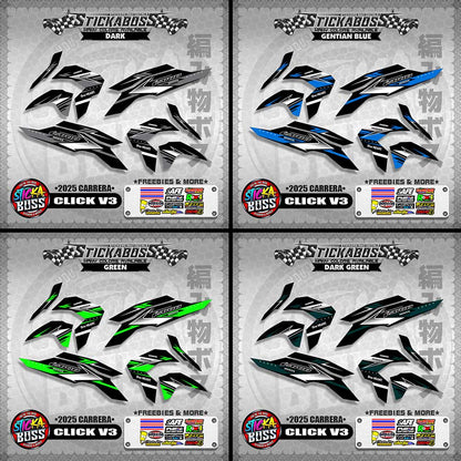 CLICK V3 STICKER DECALS ( 2025 CARRERA )【WITH FREEBIES】