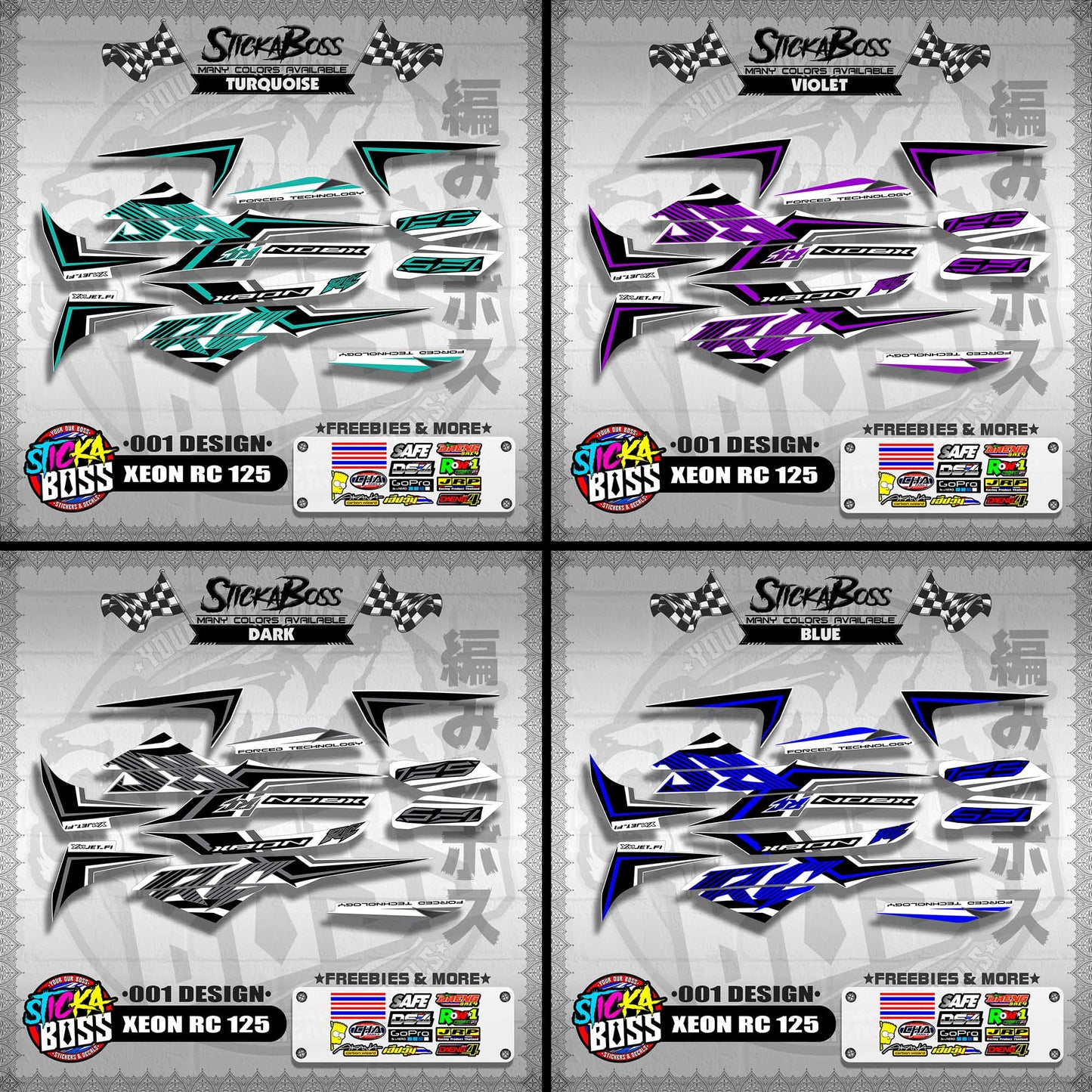 XEON RC 125 STOCK DECALS ( 001 DESIGN )【WITH FREEBIES】