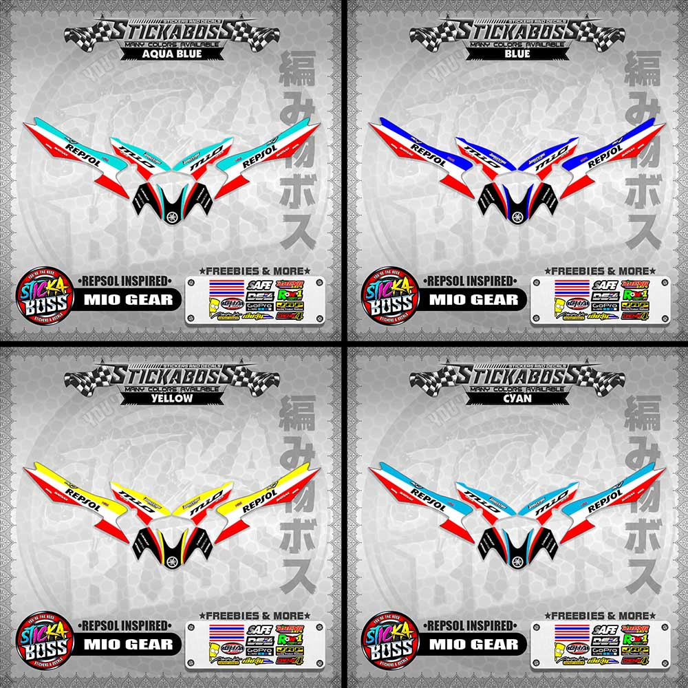 MIO GEAR STICKER DECALS ( REPSOL INSPIRED )【WITH FREEBIES】