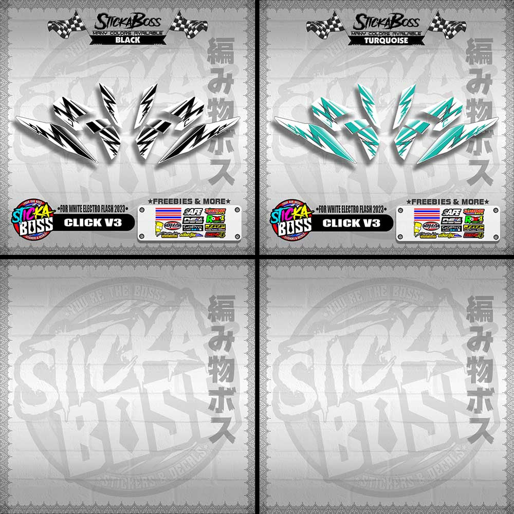 CLICK V3 DECALS ( FOR WHITE 2 TONE SPEED STREAKS )【WITH FREEBIES】