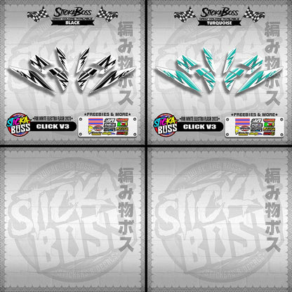 CLICK V3 DECALS ( FOR WHITE 2 TONE SPEED STREAKS )【WITH FREEBIES】