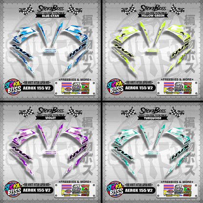 AEROX 155 V2 DECALS ( FOR WHITE HITAM JAPAN NVX 2023 )【WITH FREEBIES】