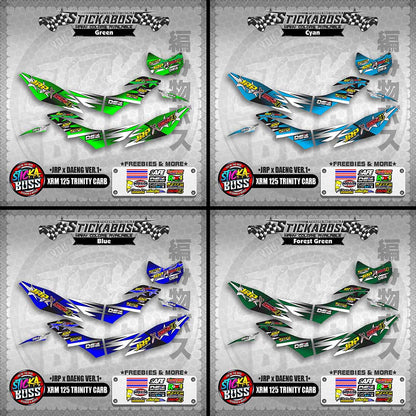 XRM 125 TRINITY CARB DECALS - (JRP x DAENG VER.1)【PREMIUM GLOSSY LAMINATED】