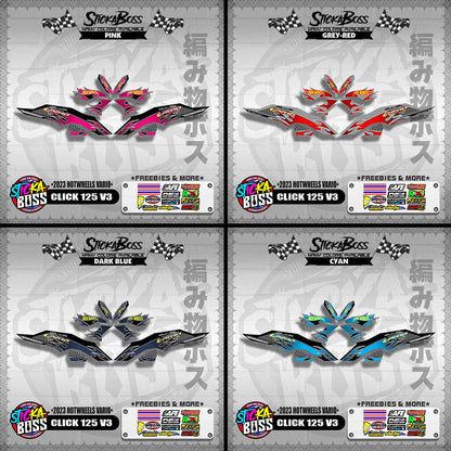 CLICK 125 V3 DECALS ( 2023 HOTWHEELS VARIO )【WITH FREEBIES】