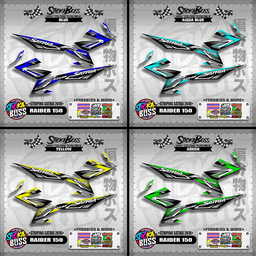RAIDER 150 DECALS ( STRIPING SATRIA 2016 ) [ PREMIUM GLOSSY LAMINATED ]【WITH FREEBIES】