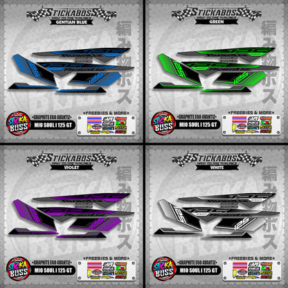MIO SOUL I 125 GT STICKER DECALS ( GRAPHITE EGO AVANTIZ )【WITH FREEBIES】