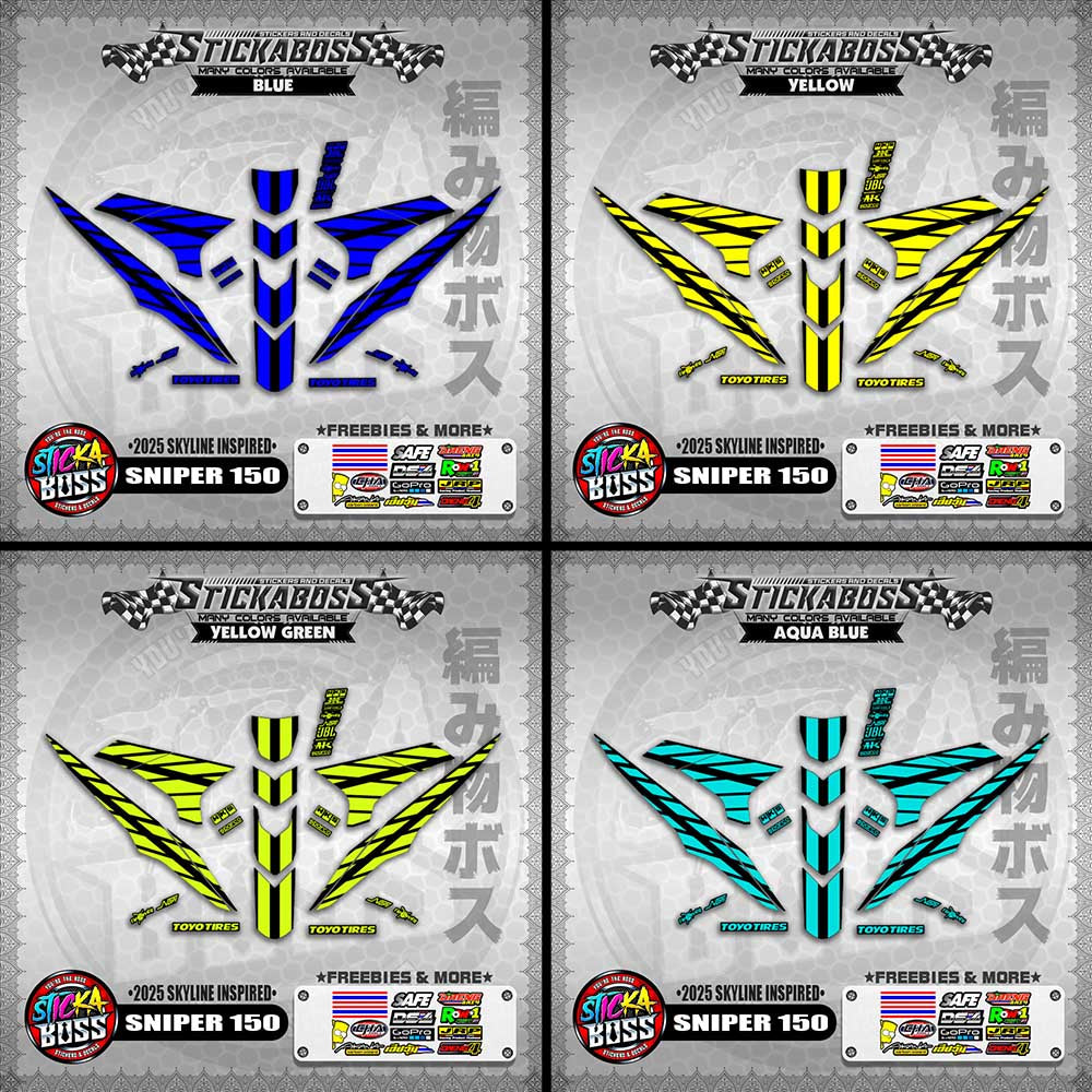 SNIPER 150 STICKER DECALS ( 2025 SKYLINE INSPIRED )【WITH FREEBIES】