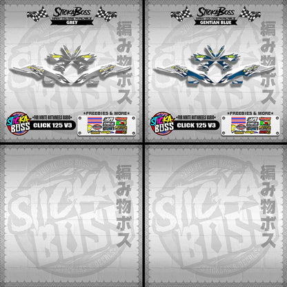 CLICK 125 V3 DECALS ( FOR WHITE HOTWHEELS VARIO )【WITH FREEBIES】