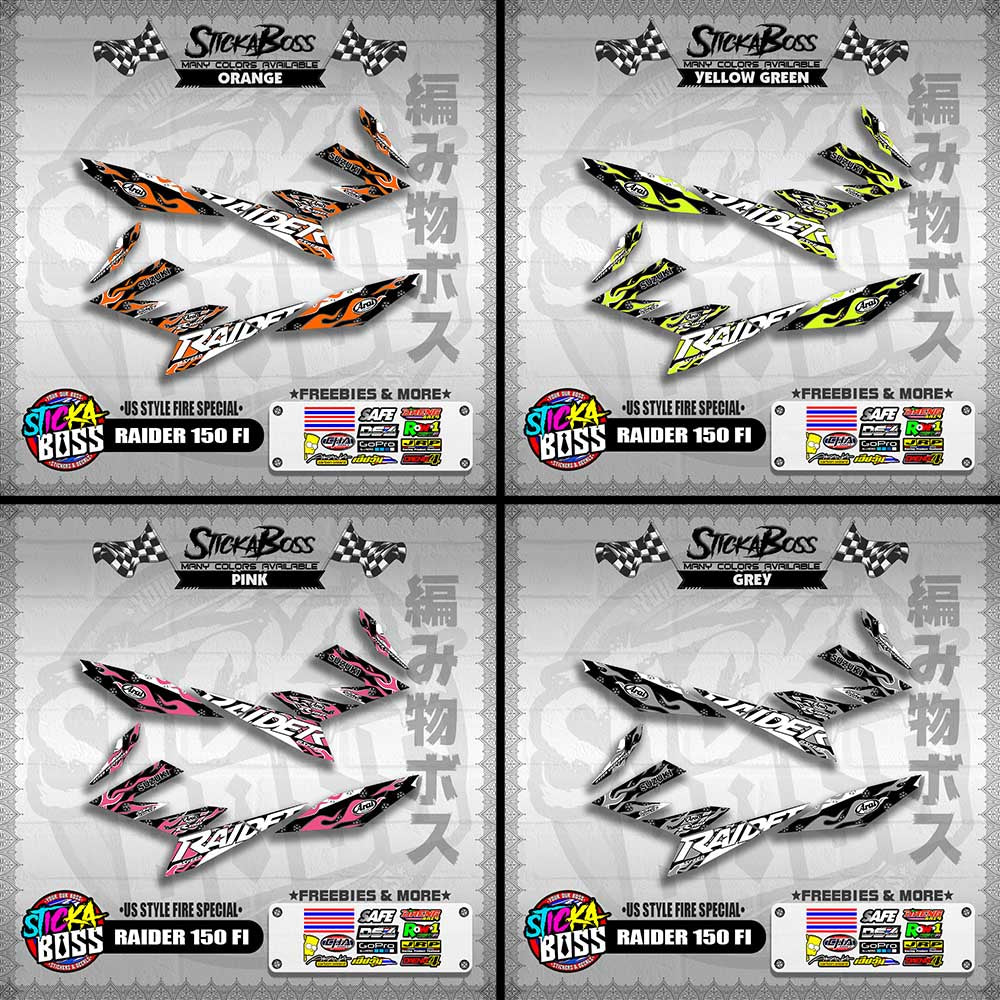 RAIDER 150 FI DECALS ( US STYLE FIRE SPECIAL )【WITH FREEBIES】