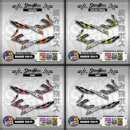 RAIDER 150 FI DECALS ( US STYLE FIRE SPECIAL )【WITH FREEBIES】