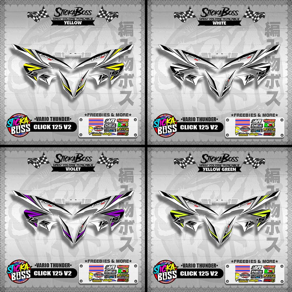 CLICK 125 V2 DECALS ( VARIO THUNDER )【WITH FREEBIES】