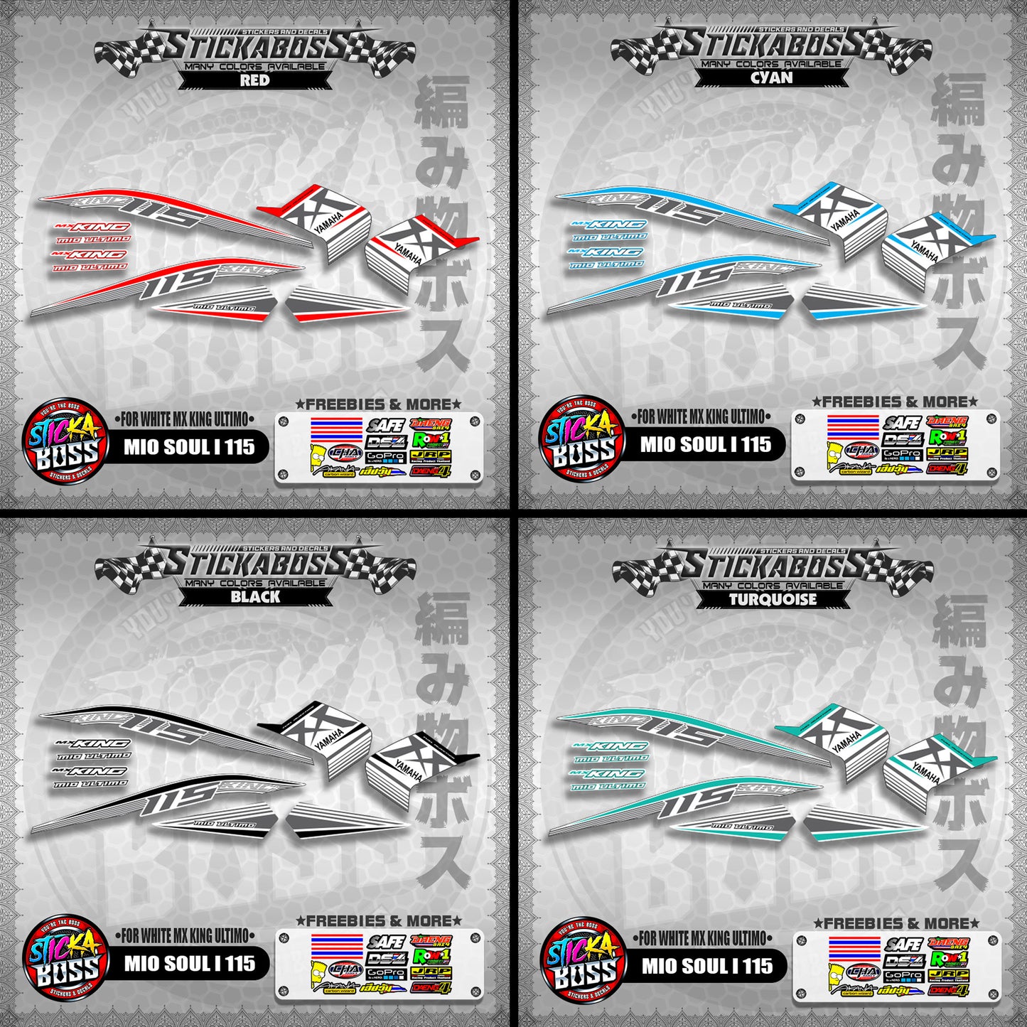 MIO SOUL I 115 STICKER DECALS ( FOR WHITE MX KING ULTIMO )【WITH FREEBIES】