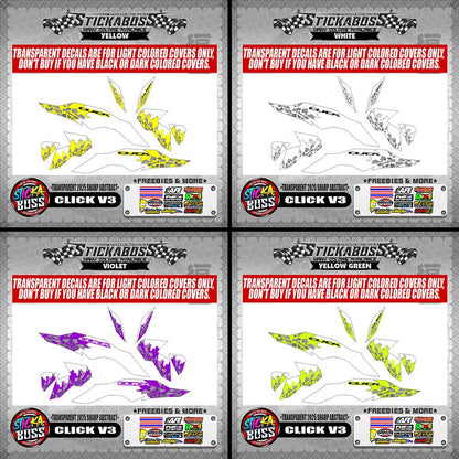 CLICK V3 INDO STICKER DECALS ( TRANSPARENT 2025 SHARP ABSTRACT )【WITH FREEBIES】