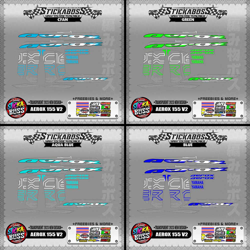 【PREMIUM UV PRINT】TRANSPARENT  AEROX 155 V2 MALAYSIAN DECALS ( 2023 NEW DESIGN )