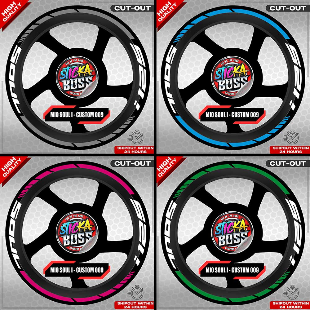 MIO SOUL I 125 MAG STICKER SET ( 2 MAGS ) - CUSTOM 009 | VINYL WATERPROOF CUT-OUT DECALS