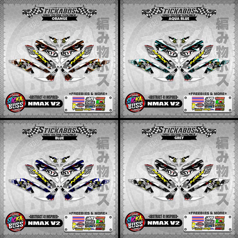NMAX V2 STICKER DECALS ( ABSTRACT 41 INSPIRED )【WITH FREEBIES】