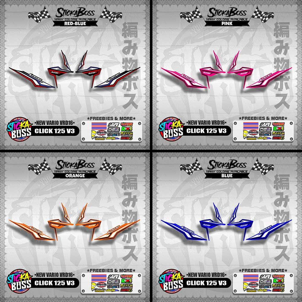 CLICK 125 V3 DECALS ( NEW VARIO VRD16 ) [ PREMIUM GLOSSY LAMINATED ]【WITH FREEBIES】
