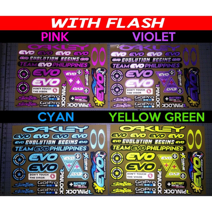 EVO REFLECTORIZED HELMET VISOR STICKERS【DIFFERENT COLORS / THICKER QUALITY / HD PRINTOUT】