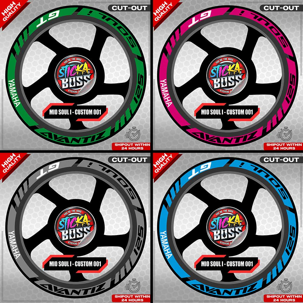 MIO SOUL I 125 MAGS STICKER SET  ( 2 MAGS ) - CUSTOM 001 | VINYL WATERPROOF CUT-OUT DECALS