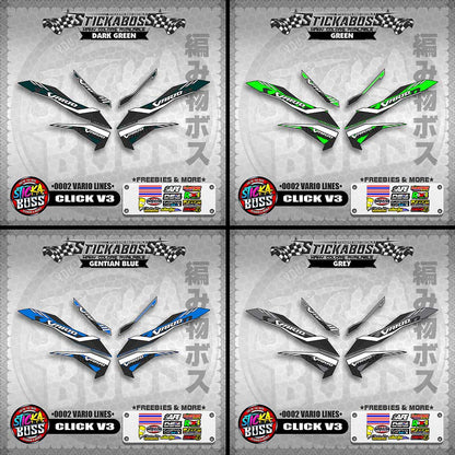 CLICK V3 STICKER DECALS ( 0002 VARIO LINES )【WITH FREEBIES】