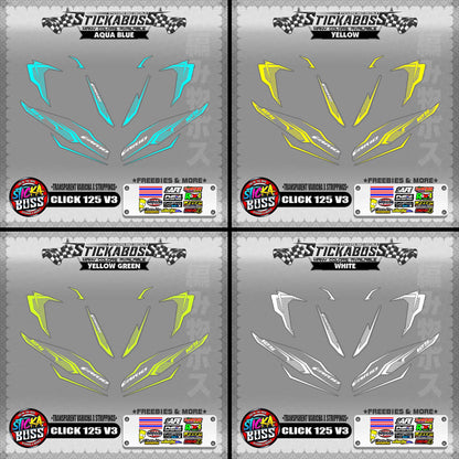 [ PREMIUM UV PRINT ] TRANSPARENT CLICK 125 V3 DECALS ( VARICHA X STRIPPINGS )【WITH FREEBIES】