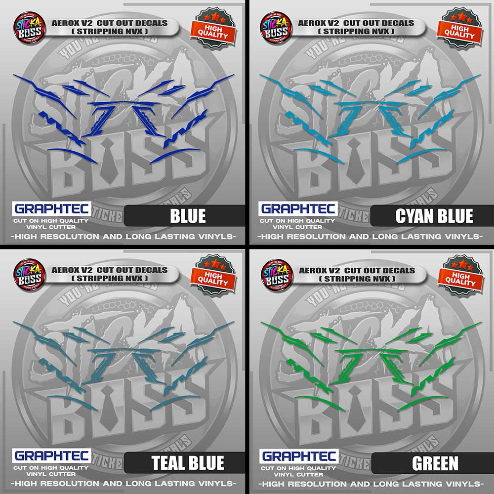 AEROX V2 CUT OUT DECALS ( STRIPPING NVX ) | VINYL WATERPROOF CUT-OUT STICKER DECALS