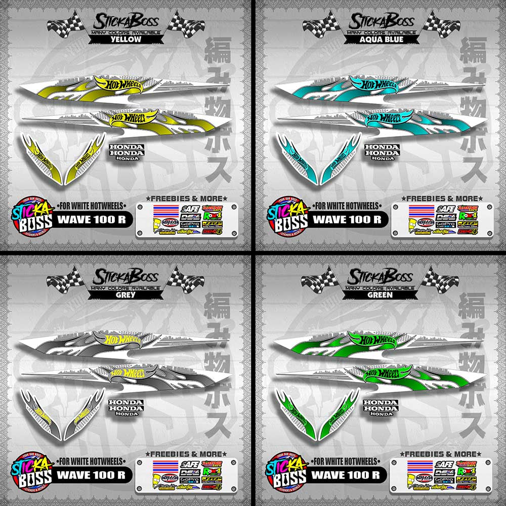 WAVE 100 R 2018 DECALS ( FOR WHITE HOTWHEELS )【WITH FREEBIES】