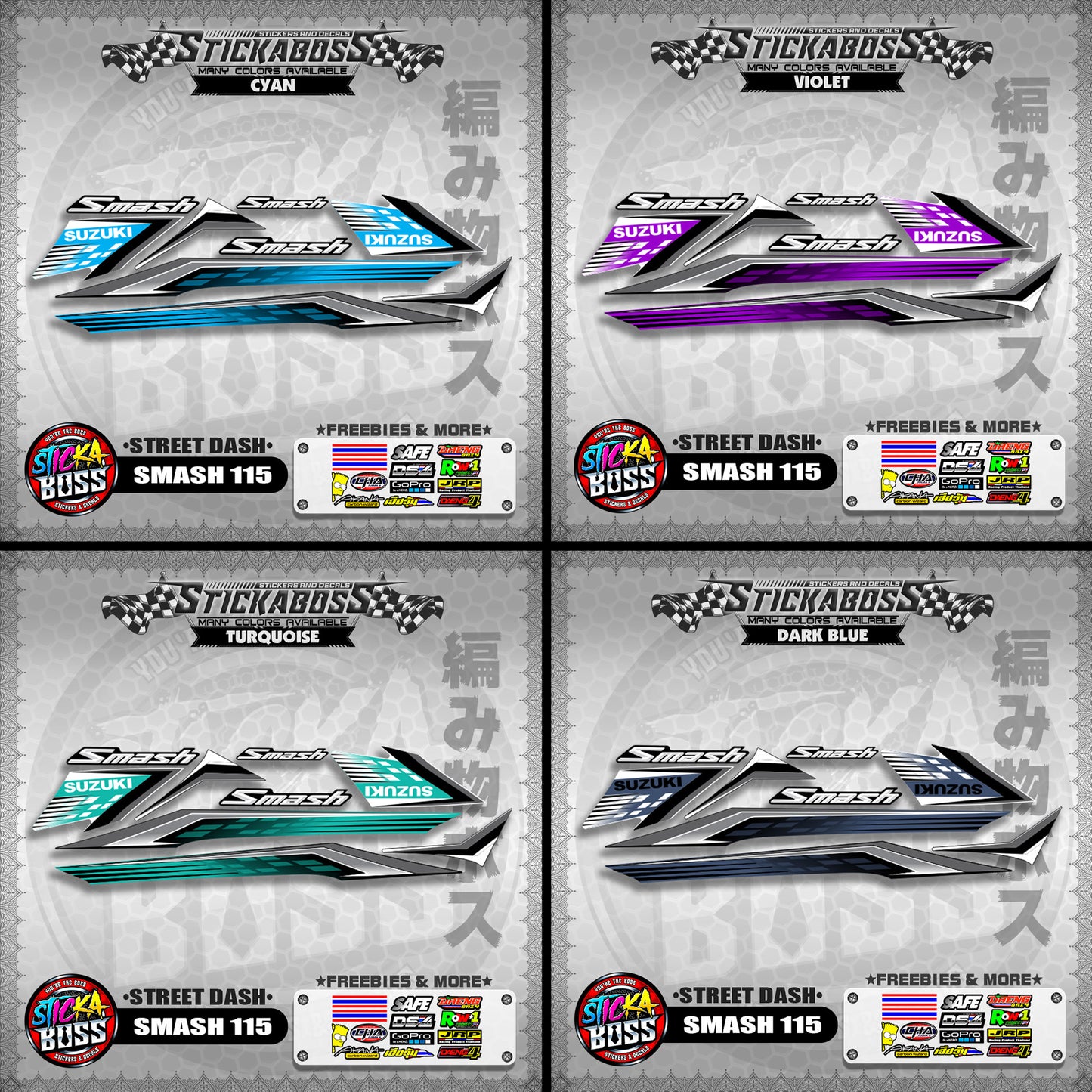 SMASH 115 STICKER DECALS ( STREET DASH )【WITH FREEBIES】