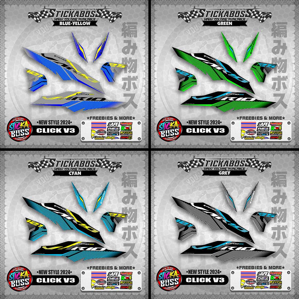 CLICK V3 MALAYSIAN CONCEPT STICKER DECALS ( NEW STYLE 2024 )【WITH FREEBIES】