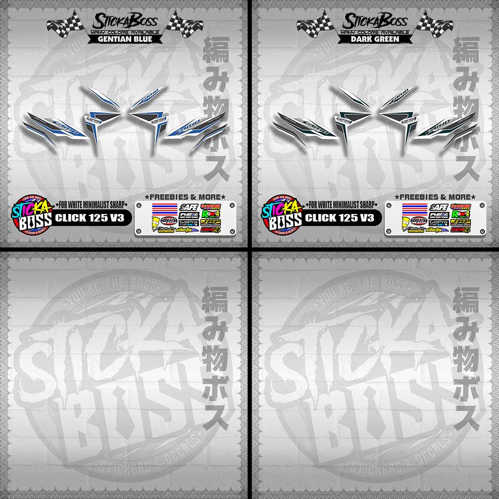 CLICK 125 V3 DECALS ( FOR WHITE MINIMALIST SHARP )【WITH FREEBIES】
