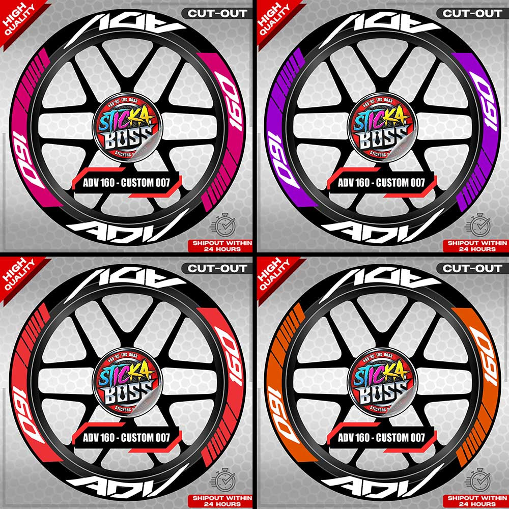 ADV 160 MAG STICKER SET ( 2 MAGS ) - CUSTOM 007 | VINYL WATERPROOF CUT-OUT DECALS